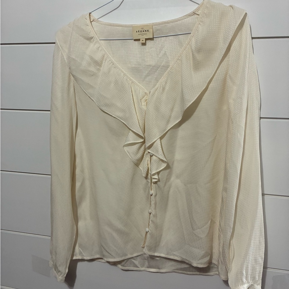 Sezane Priscille silk Blouse size 36 - Picture 14 of 16